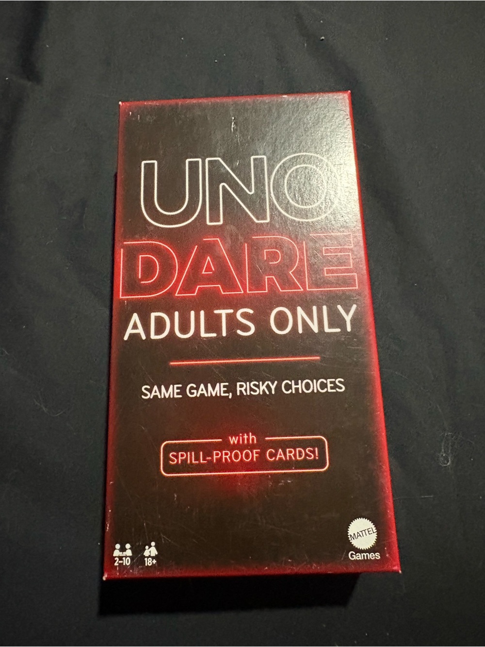Mattel UNO DARE Adults Only Card Game - Black and Red